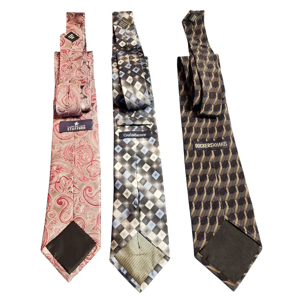 CLEARANCE 💲6️⃣Neckties Silk Polyester Paisley Diamond Geometric Patterns Formal